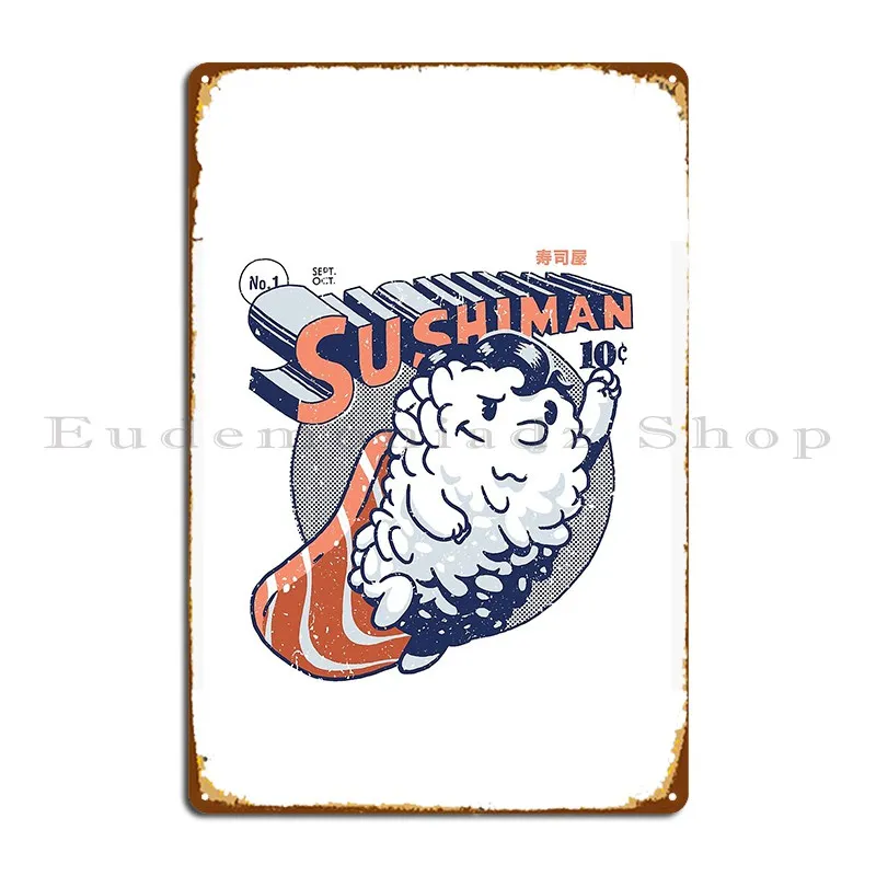 sushiman sushi lover Metal Signs Pub printed Wall Decor Pub Club Tin Sign Poster