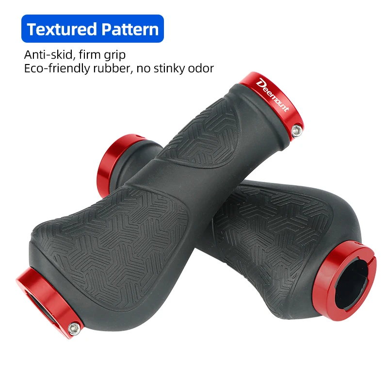 Dual Ring Lock Long Short Handlebar Grips Streamlined MTB Folding Bicycle Hand Rest Scooter Swivel Bar Ends Rubber Casing Sheath