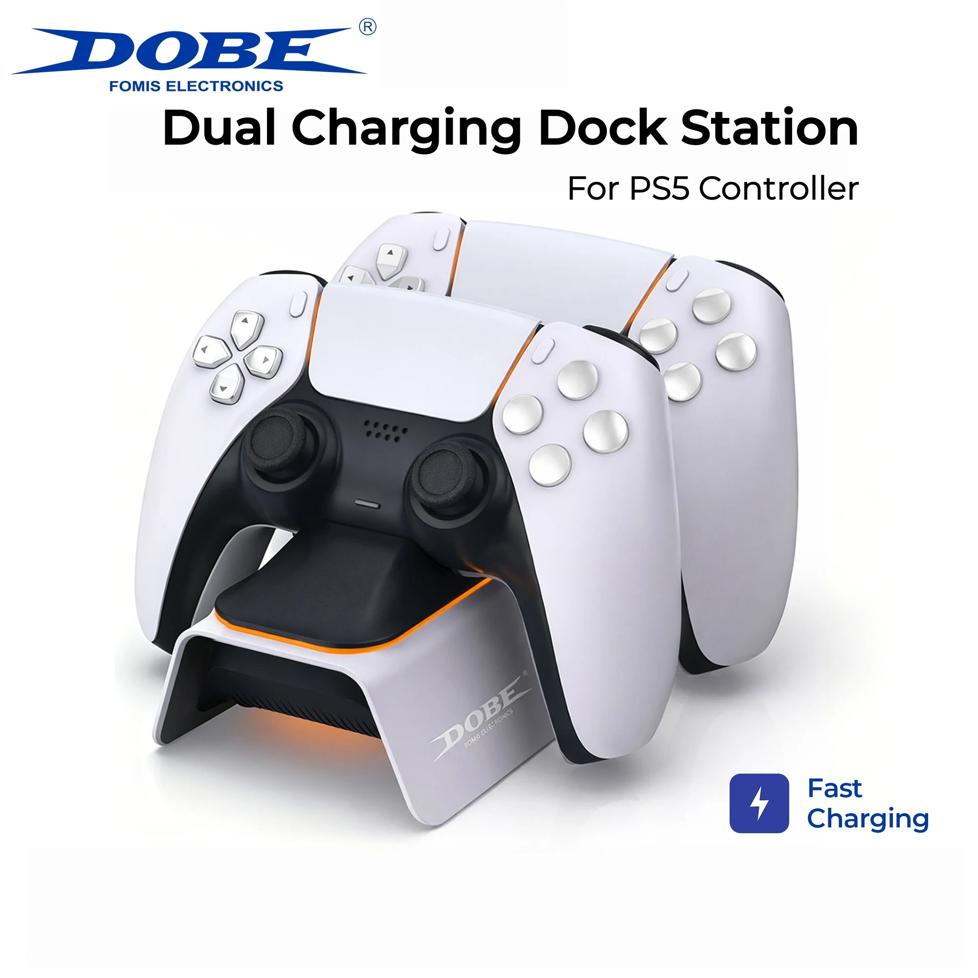 PS5 DualSense Wireless Controller Charging Dock With LED Light‑Strip Status Indicator For PlayStation 5 Gamepad Accessories