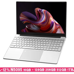 CARBAYTA 울트라북 컴퓨터, 윈도우 10, 11 램, 16GB 롬, 256GB, 512GB, 1TB, 2TB SSD, 2.4G, 5.0G 와이파이 블루투스, 인텔 N5095 노트북