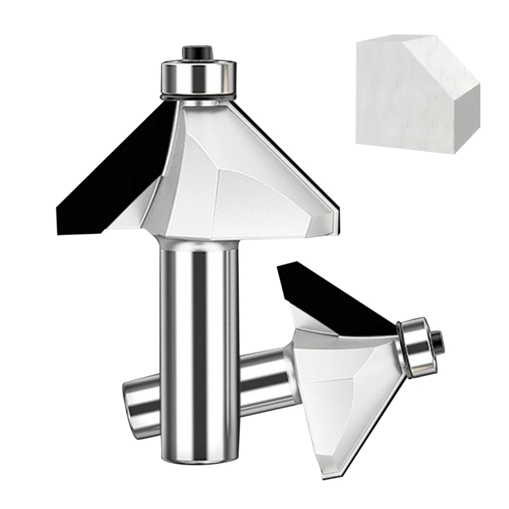 Diamond 45 Deg Bevel Edge Forming Chamfer Router Bits with Bearing Chamfering CNC Wood Cutting Tools Woodworking Milling Cutter