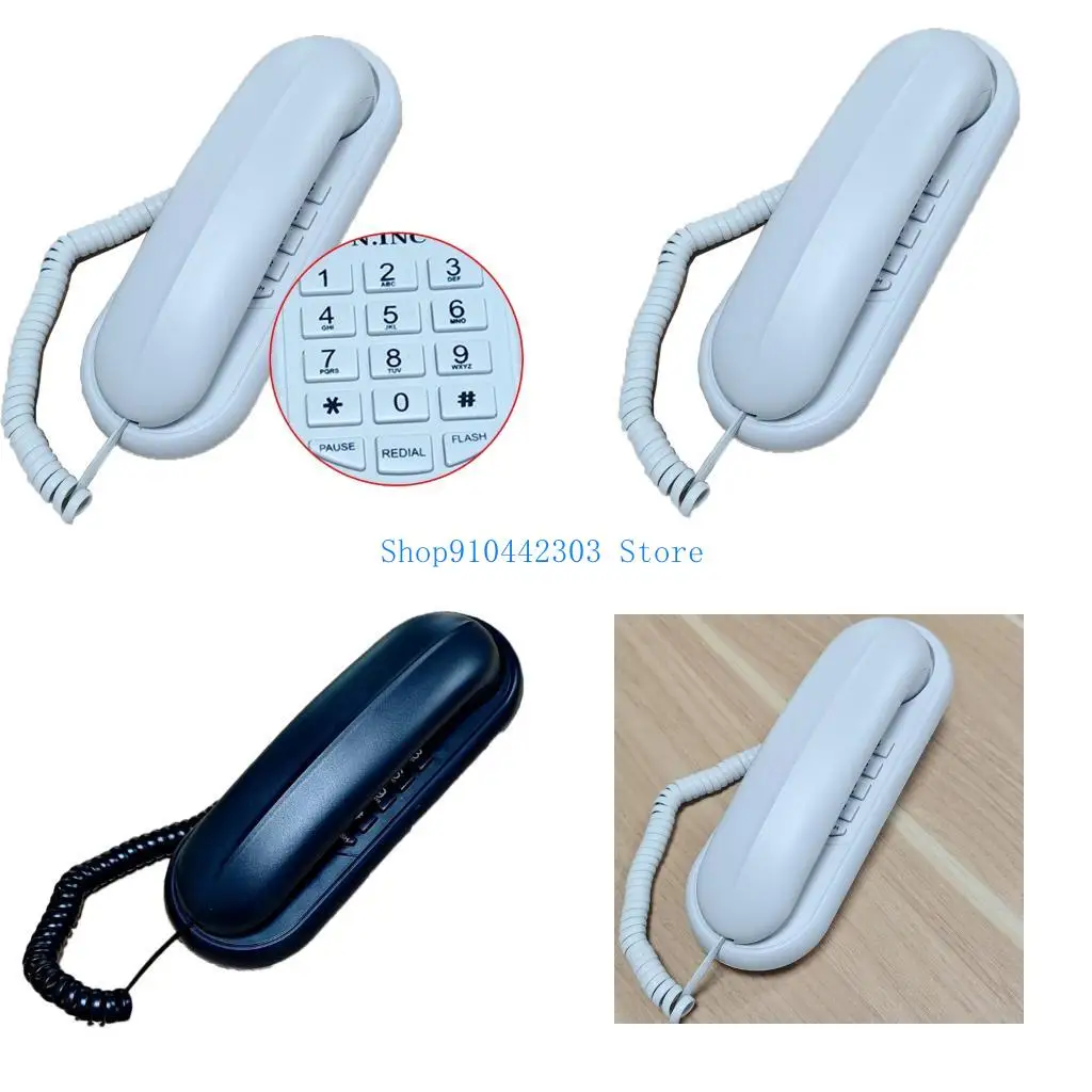 L4MD Corded Wall Phone, Analog Trimline Phone With Cord, Retro Wall Mounted Telephone