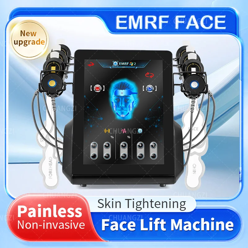 Micro corrente portatile 6 maniglie Face Lift Elettrodo RF Pad Rafforzamento della pelle Massaggiatore viso RF elettromagnetico EMS