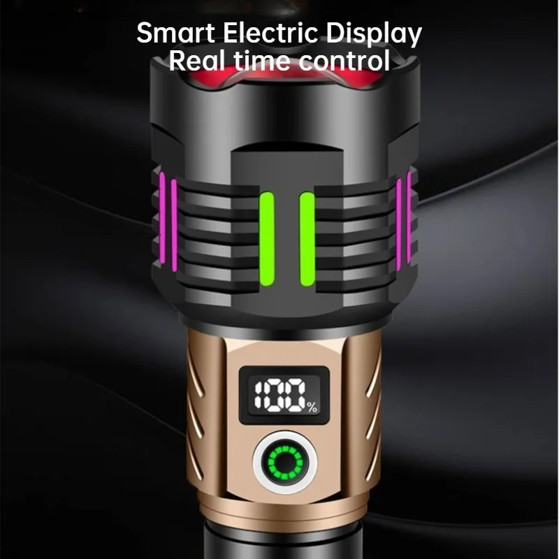 Super Bright White Light LED Flashlight Type-C Charging Telescopic Zoom Waterproof Torch Outdoor Hiking Patrol Camping Lantern view 4
