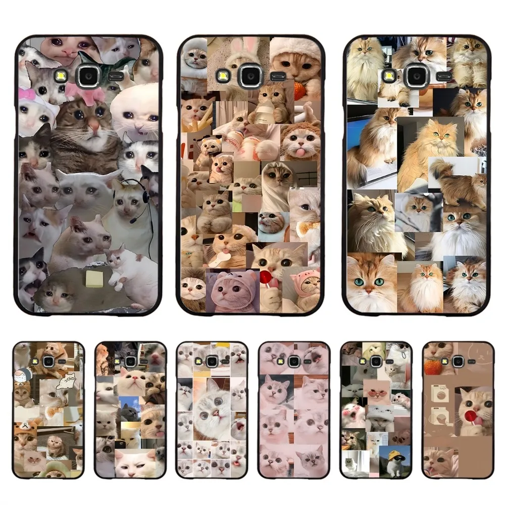 Crying Cat Memes Phone Case For Samsung J 7 plus 7core J7 neo J6 plus prime J6 J4 J5 Mobile Cover