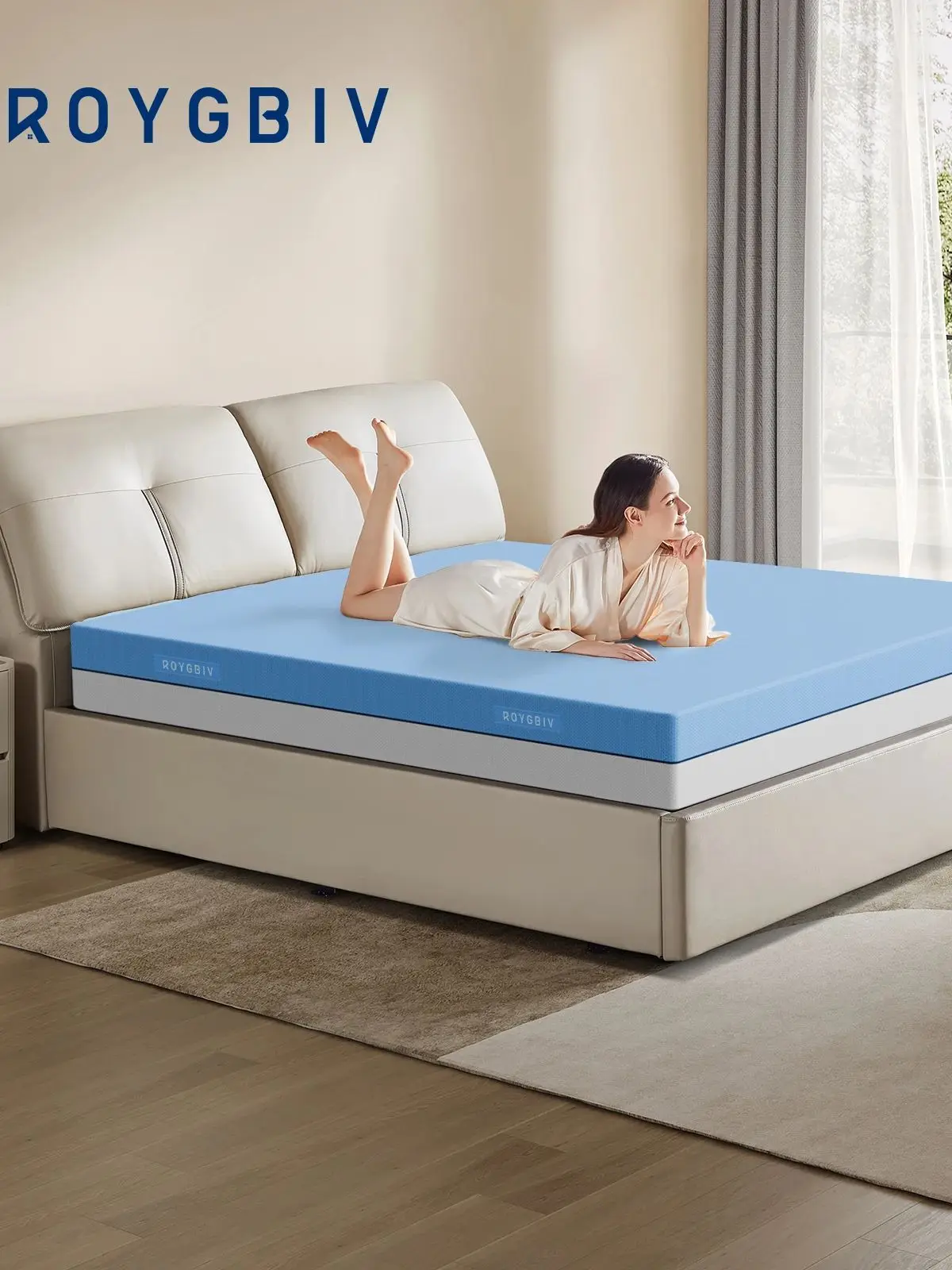 Luxus Komfort-Schaummatratze 180x200x18 cm | Innovative Kühlende Matratzenauflage | Atmungsaktiver Cooling-Bezug, Ergonomischer Druckentlastung Topper für Doppelbett