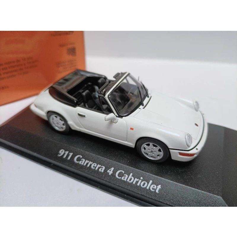 Minichamps 1/43 911 Carrera4 Cabrilet 1990 Liga Branca Modelo de Carro Esportivo Clássicos Adulto Lembrança Presente Exibição Estática