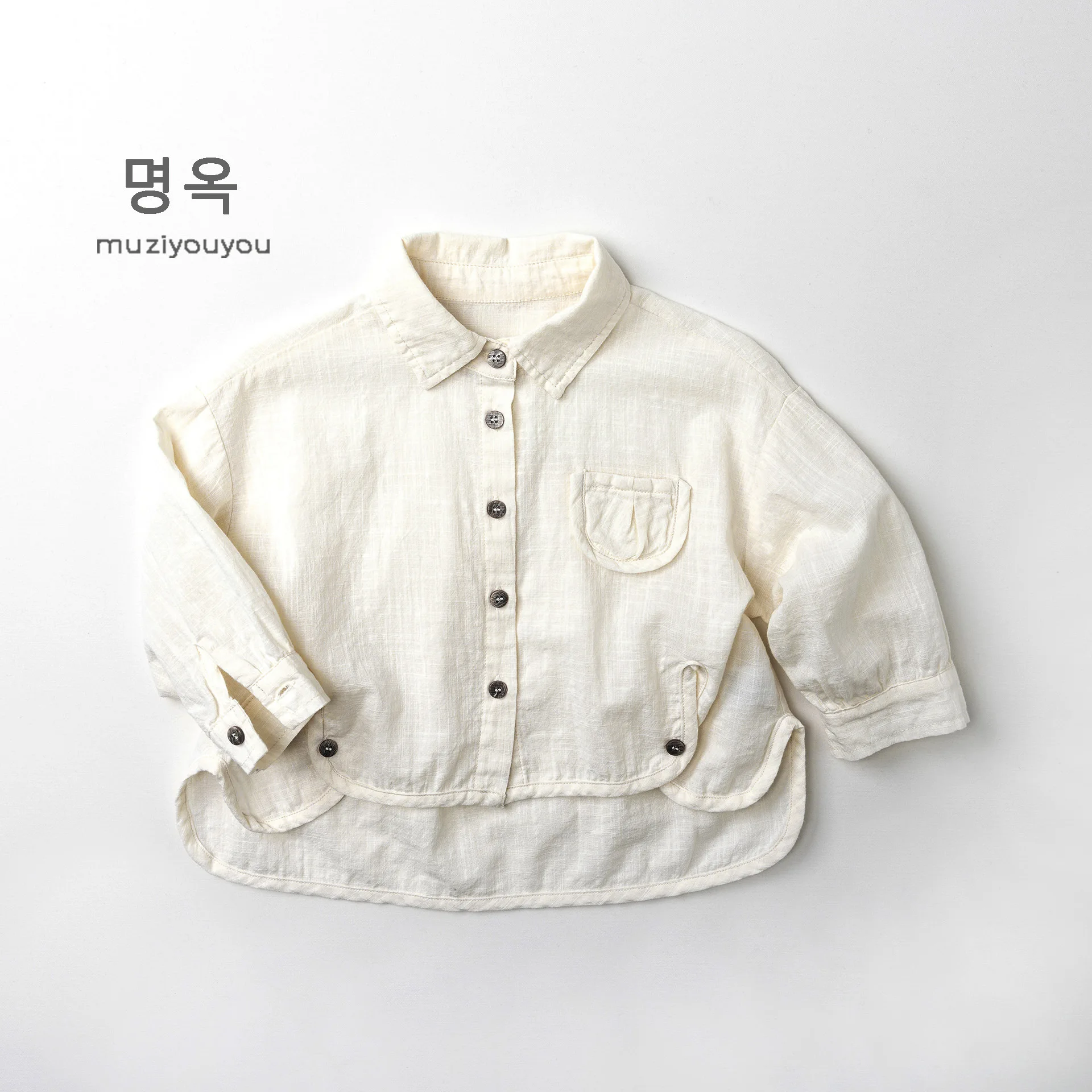 Spring and summer children's 2026 Korean version personalized and versatile casual Japanese children's thin cotton shirt top