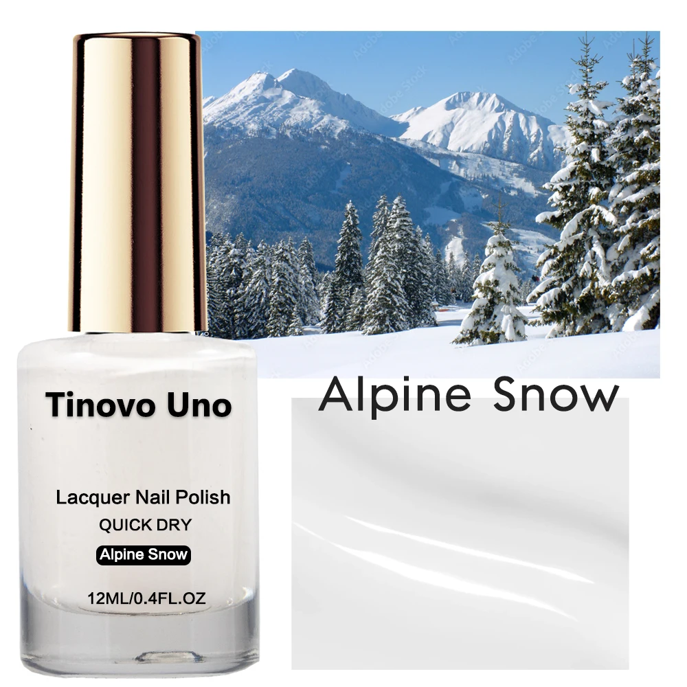 Esmalte branco Tinovo Uno, verniz natural seco normal, tratamento fortalecedor, esmalte de unha à base de óleo sem peeling, 12ml