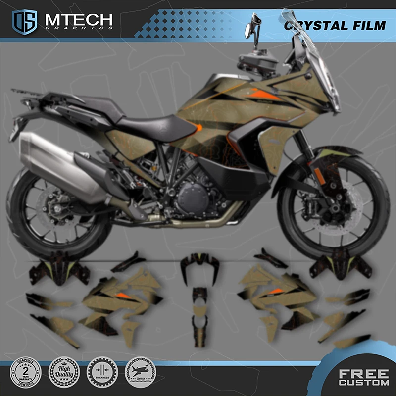 

DSMTECH Custom Motorcycle Graphics Decals Stickers Kits For KTM 2021 2022 2023 ADV 790 1290 R S 006