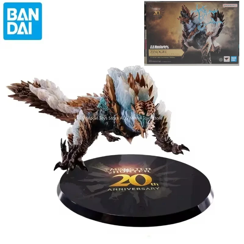 Original Bandai S.H.MonsterArts SHM ZINOGRE -20th Anniversary Edition Action Figure Toys Collection Model Gift Monster Hunter