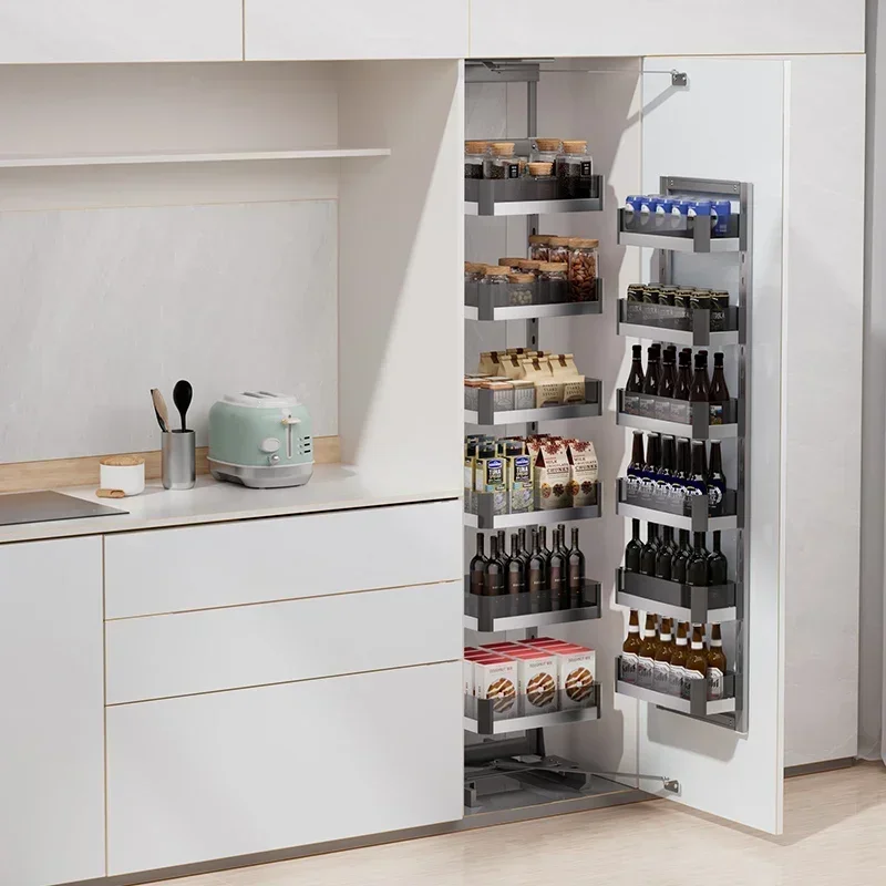 Kitchen 4 5 6 Layers Modern Corner Pantry Kitchen Storage Cabinet Pull Out Pantry Basket Unit