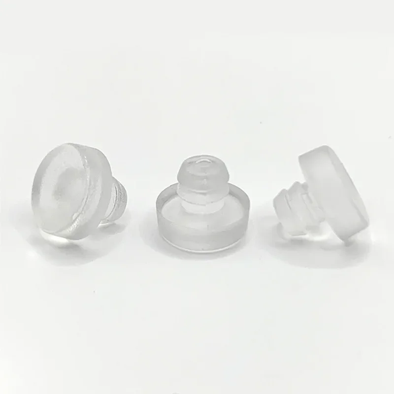 50pcs Glass Table Top Bumpers with Stem φ12*6.5mm Transparent Black Furniture Hole Plug Embedded Rubber Feet Pad Fasteners Screw