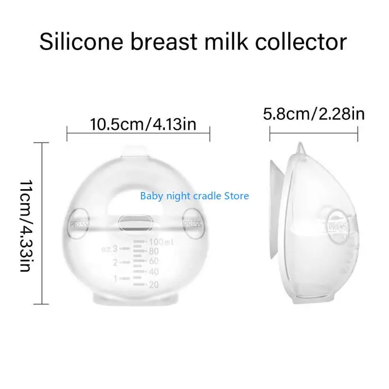 حافظة J2FF من السيليكون لجامع حليب الثدي مانعة للتسرب بسعة 100 مل، رعاية لطيفة وسعة كبيرة #6