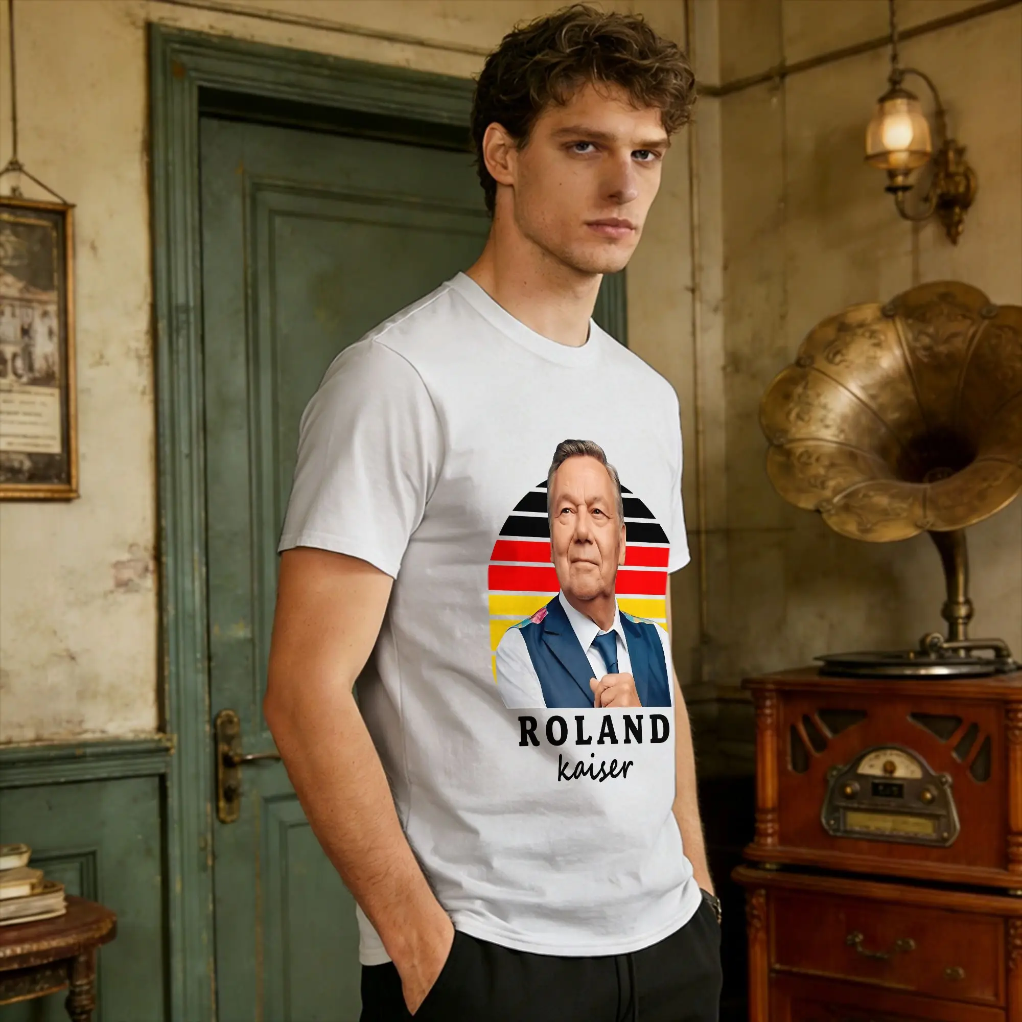 Men Roland Kaiser T Shirts Eurovisions 100% Cotton Clothing Summer Awesome Short Sleeves T-Shirt O-Neck Novelty Print Tee Shirt