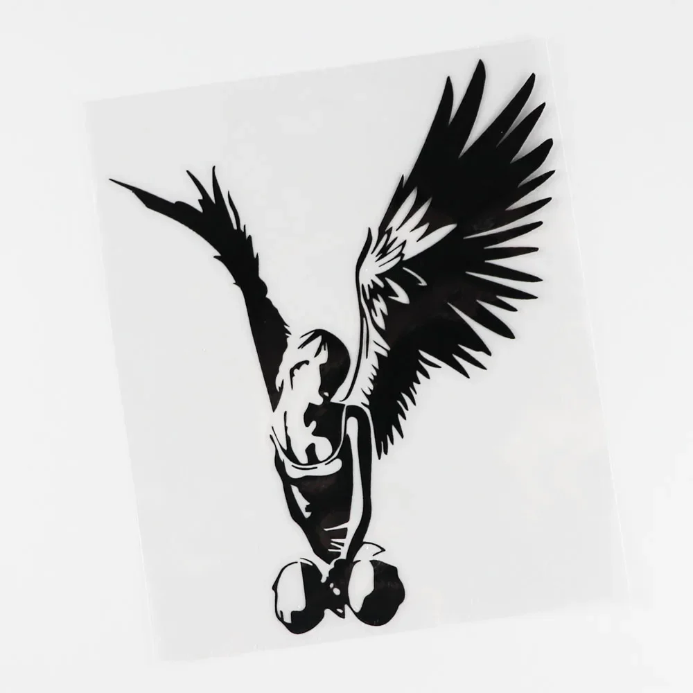 Beautiful Elegant Angel Car Sticker High Quality Covering The Body Decal Black/Silver