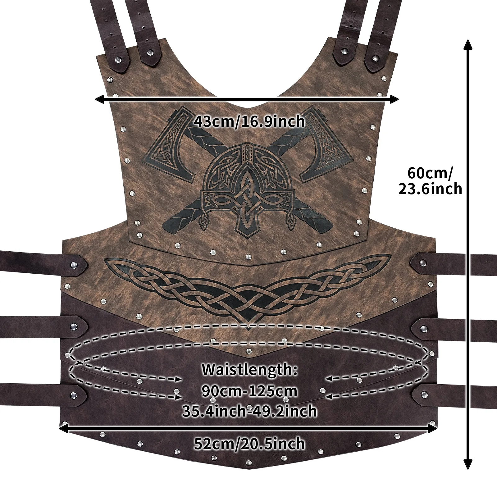 Medieval Armor Viking Samurai Warrior Knight Leather Harness Shoulder Pauldrons Men Costume Steampunk Vintage Battle Breastplate