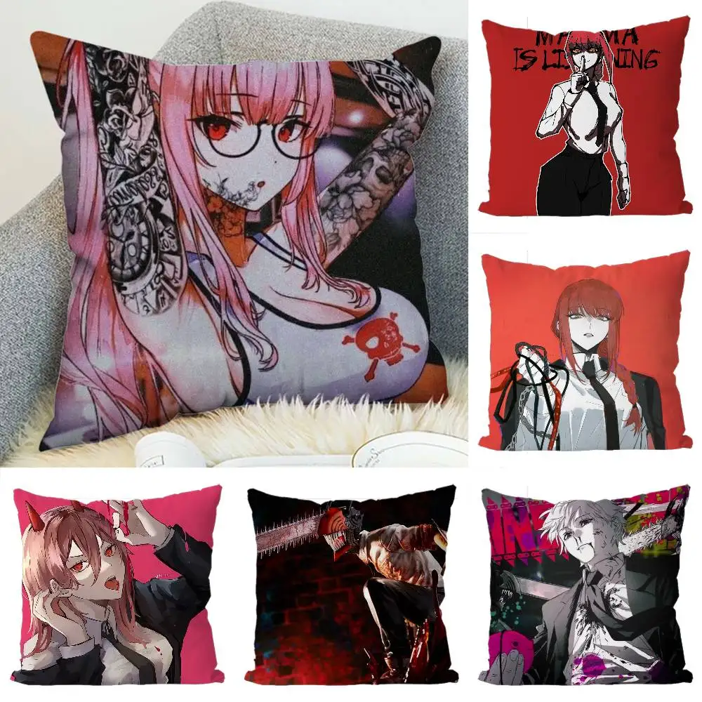 

Anime Chainsaw Man Pillow Case Luxury Double-sided For Car Pillows 45x45 Cushions Cover Home And Decoration Sofa Pillowcase 50x5