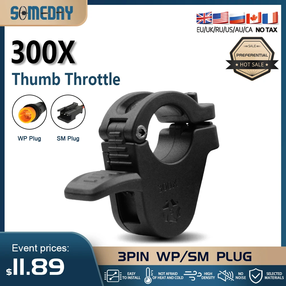 

300X WUXING-Electric Bicycle Thumb Throttle, 12V/24V/36V/48V/72V Left and Right Hand Finger, Ebike Accelerator