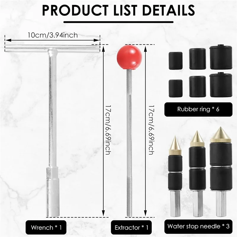 

Комплект пробки для воды ABKU-труб, иглы для остановки горячей воды для быстрого ремонта водопроводной линии, инструмент для ремонта сантехники