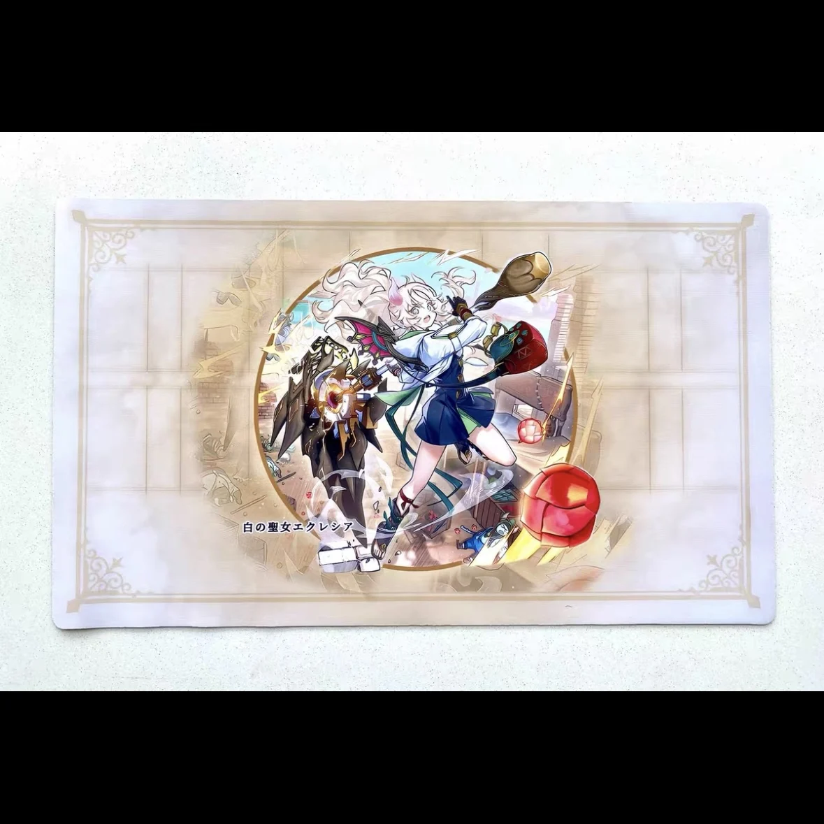 600x350mm Yu-Gi-Oh! Incredible Ecclesia The Virtuous Trading Card Playmat 2mmNoSeamEdge Single Player Rubber Board Game Mat Toy