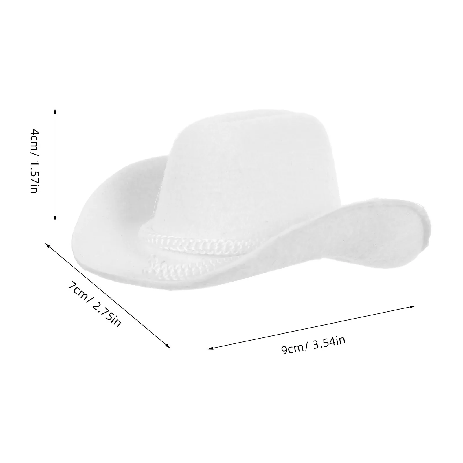 4 Stück Mini-Cowboyhüte, beflockt, winzige, niedliche Hüte im westlichen Stil zum Basteln, Puppenhaus-Zubehör, DIY-Party-Dekorationen