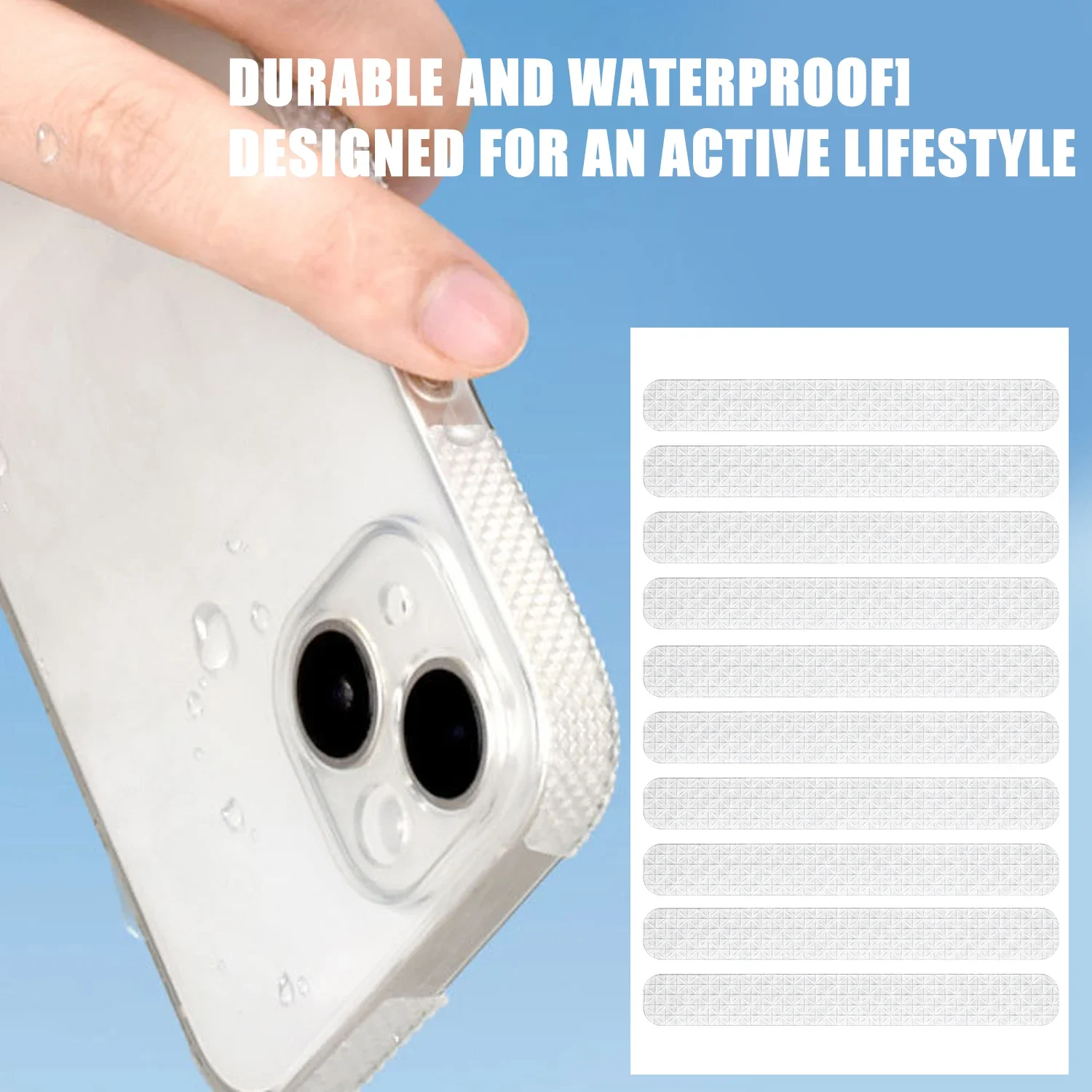 20pcs Black Transparent Tape Mobile Phone Case Anti-Slip Stickers Side Protection Game Handle Mouse Wear-Resistant Protection