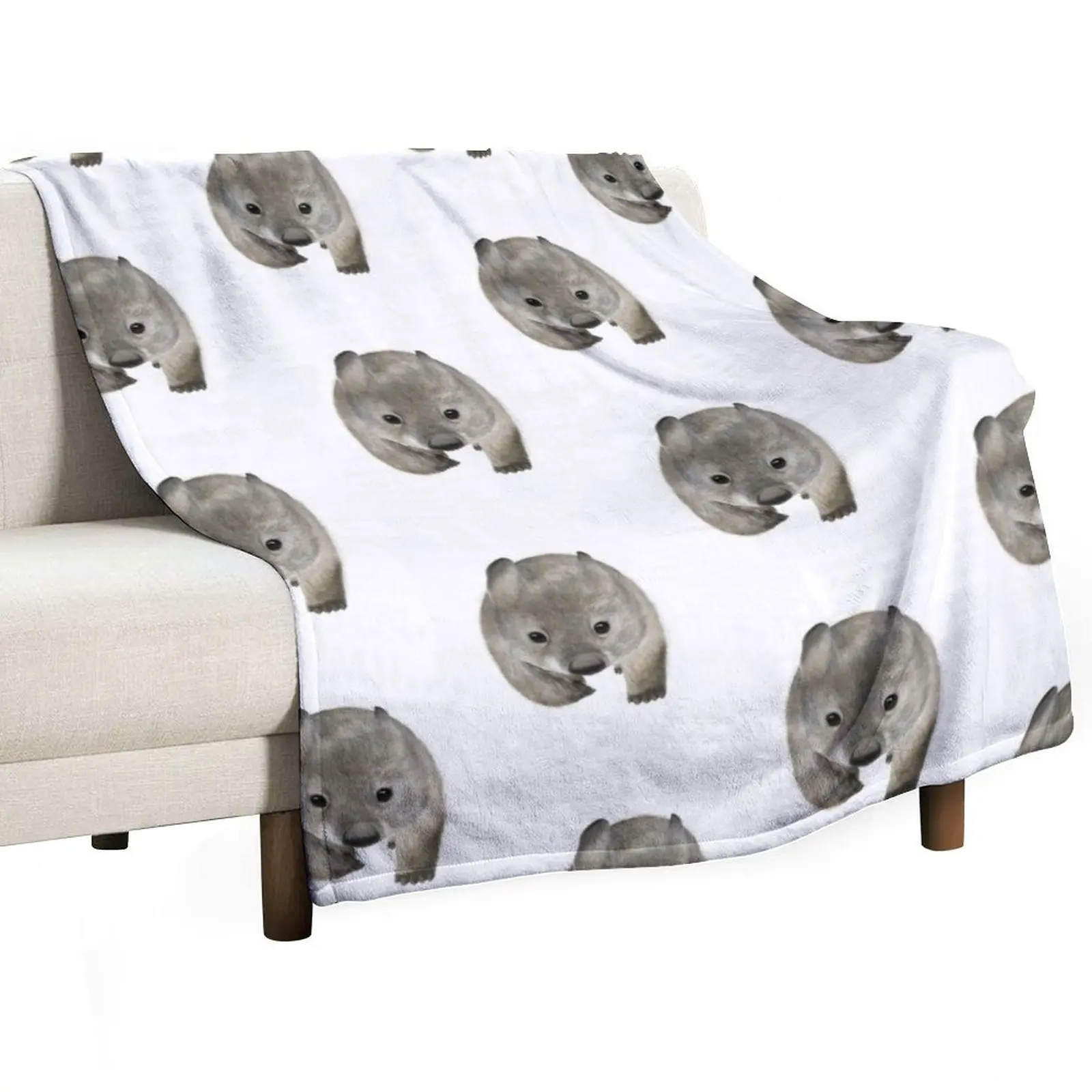 

Cuddles the wombat Throw Blanket sofa bed Furry Bed covers Stuffeds Blankets