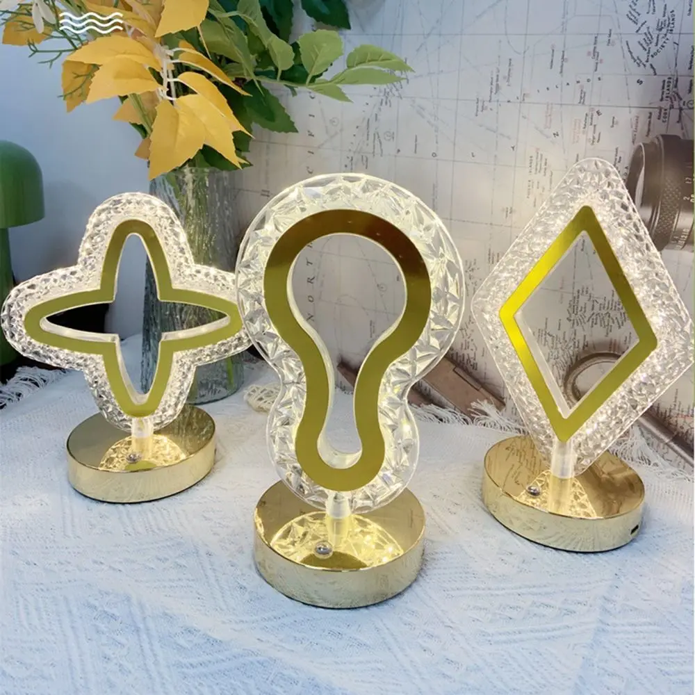 

Cordless Crystal Night Light Touch Control Dimmable Star Bedside Lamp 3 Light Colors High Quality Decorative Lighting