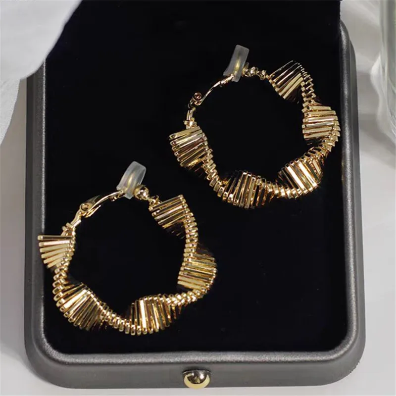 

Fashionable European Style Twisted Large Hoop Earrings Personality Unique Women's Jewelry Daily Commute Party Accessory