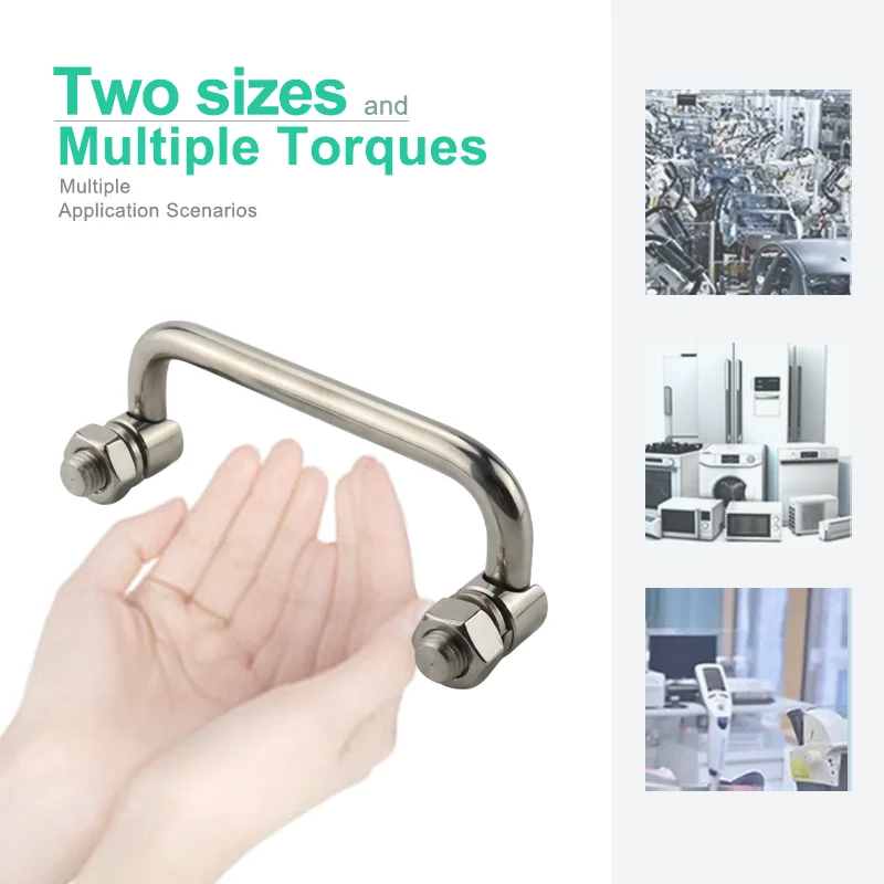 مقبض حركة قابل للطي 90 درجة من الفولاذ المقاوم للصدأ للآلات الصناعية المعدات الكهربائية أبواب الخزانة ملحقات الأجهزة