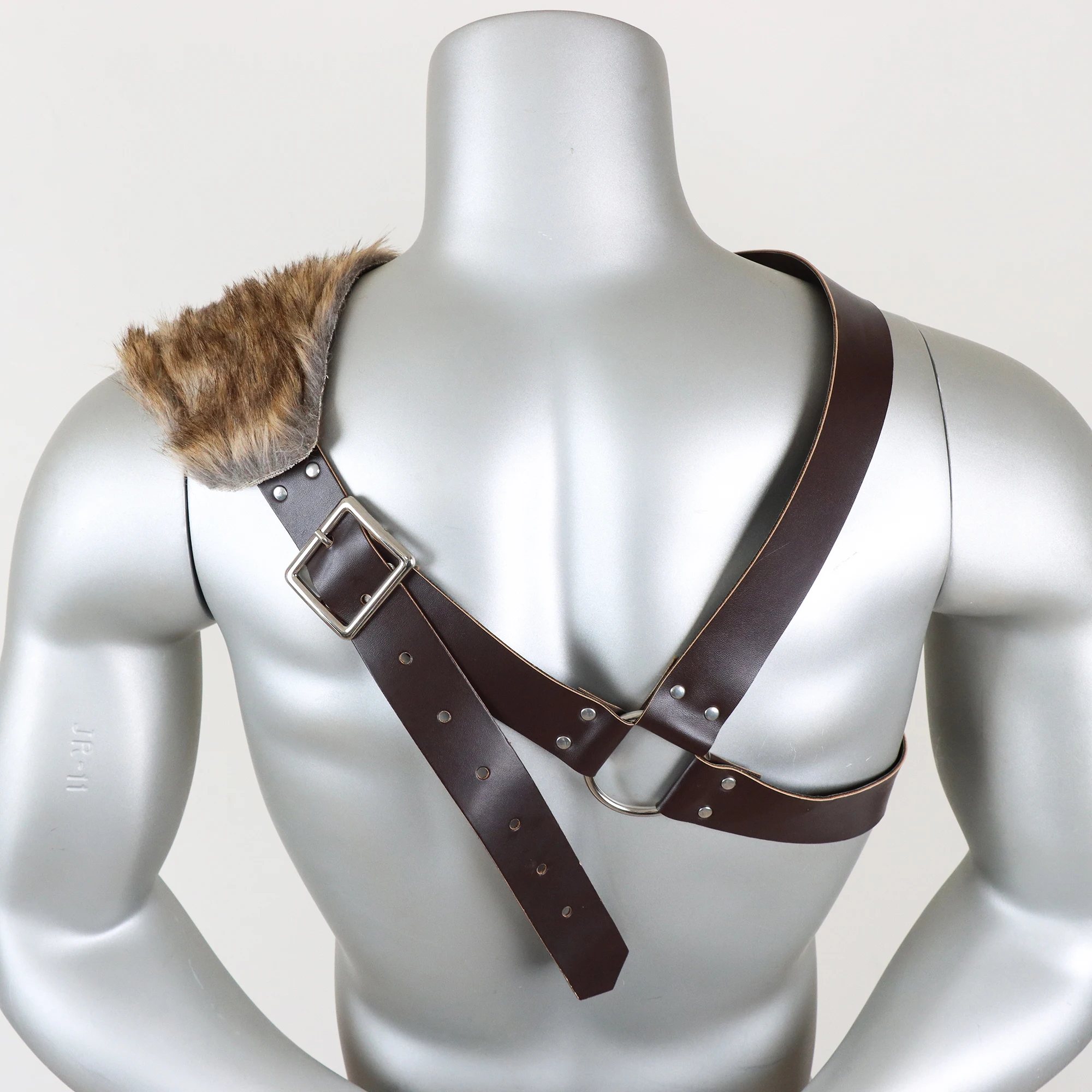 Średniowieczny rycerz do odgrywania ról sztuczne futro Fantasy szeroka torba na pasek ze sztucznej skóry Viking renesansowy kostium pirata akcesoria