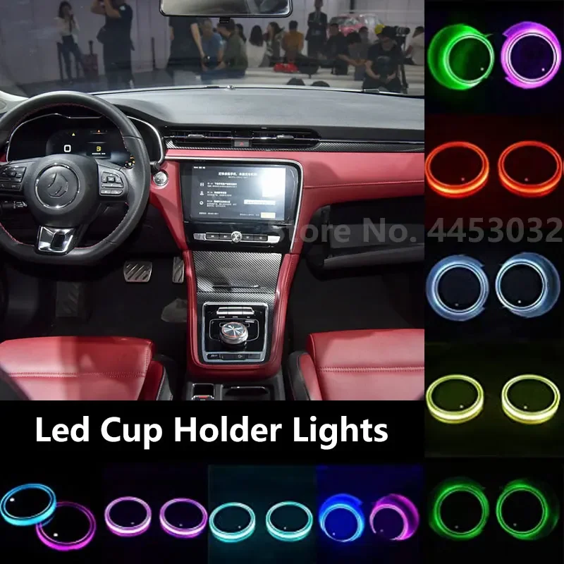 1 PCS Led Cup Holder Lights For MG MG3 MG5 MG6 MG7 HS ZS Coaster Decorative Lamps 7 Colors