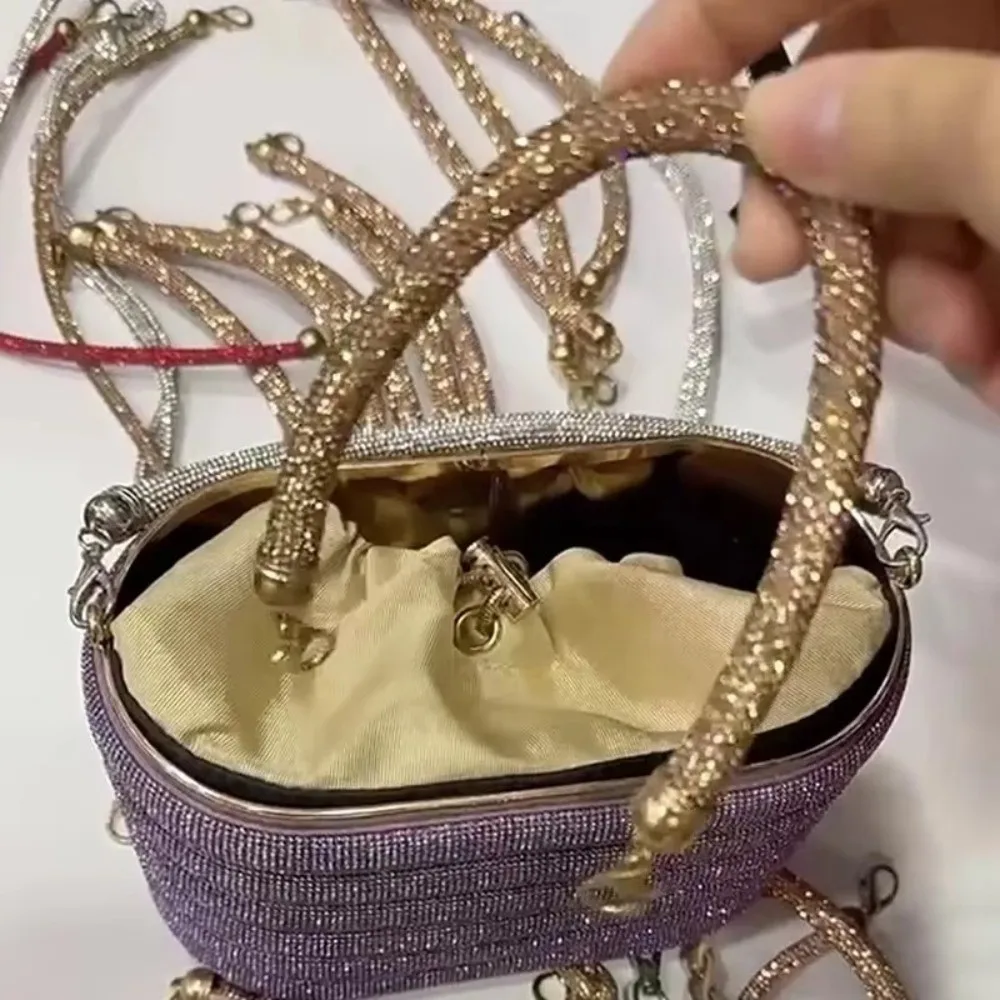 30cm Length Rhinestone Bag Strap Crossbody Design Shoulder Strap DIY Replacement Accessory Chain Handle Decorative Diamond Strap