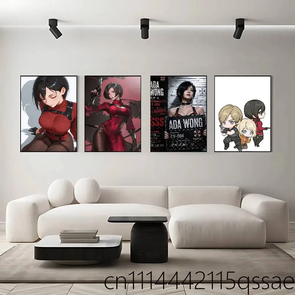 R-Resident E-Evil-Adas Wong Rolled Poster Cartoon Wall Art for Nursery Kid Room Playroom Cute Princes Painting Home Room Decor