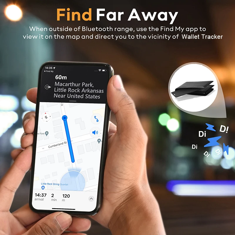 Wallet Anti-loss Card Location Tracking GPS Smart Tag Works with iPhone Find My Bluetooth Device Ultra-thin Card Wireless Charge