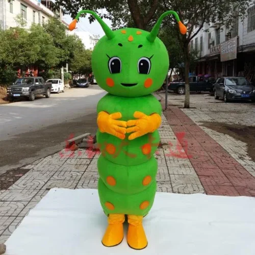 Christmas Green Carpenterworm Mascot Costume Cartoon Character Mascotte Adult Apparel Halloween Fancy Dress Christmas Cosplay