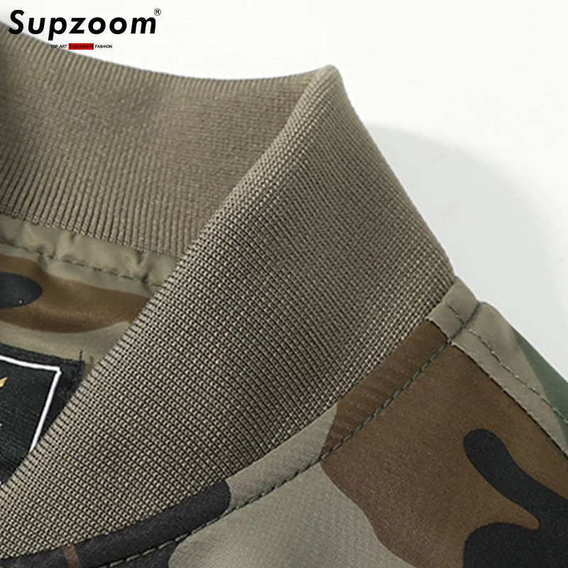 Supzoom Fashion Motorcycle Solid Color Coat Large Military Uniform Foreign Casual Baseball Jackets Bomber Air Force Pilot Jacket