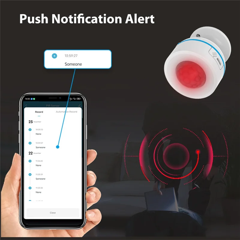 

B50B-Tuya Matter Thread PIR Motion Detector Wireless Human Body Infrared Detector Work With Homekit Alexa Google