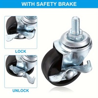 4pcs/8pcs 1.5-Inch Caster Wheels with M8 Threaded Swivel, Designed for Replacing The Wheels on Furniture Wire Racks