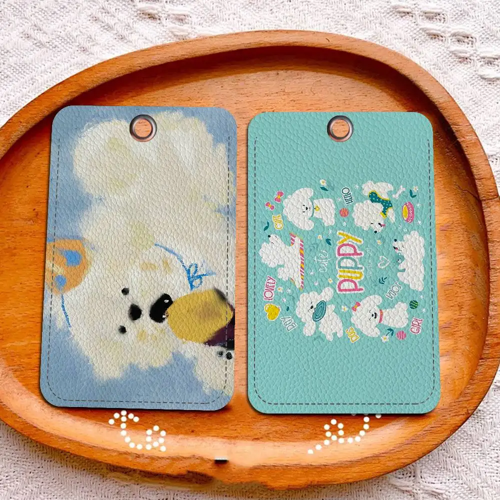 Cute Puppy Pizza Funny Vintage Cartoon 1pc INS Creative Cartoon Student Campus Card Holder For Meal Card, Bus Card, Work Card