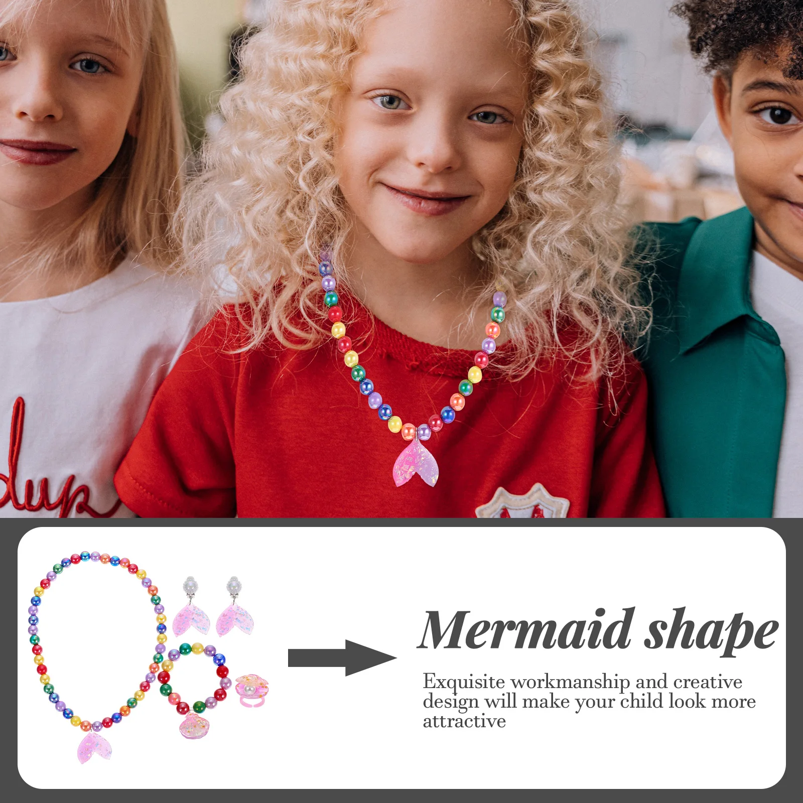 

Shell Necklace Bracelet Set Costume Party Prop Mermaid Style Beach Jewelries Decorative Earring Design