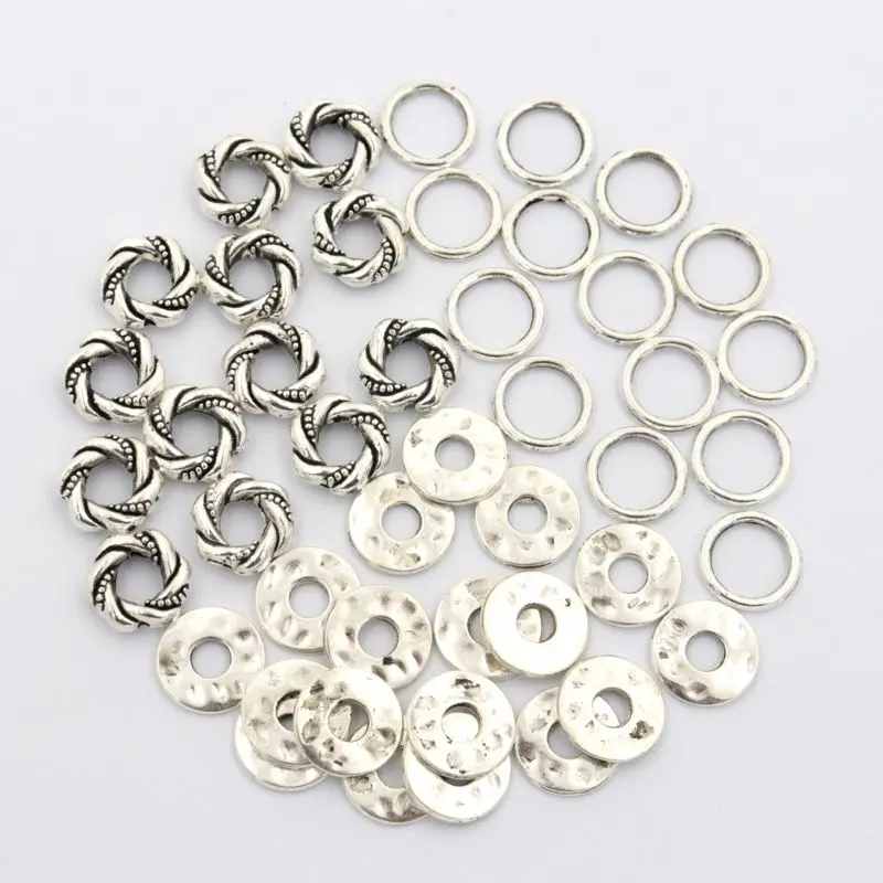 100pcs Mix Tibetan Gold Silver Color Round Metal Closed Loose Spacer Bead Jump Rings For Jewelry Making Bracelet Diy Accessories