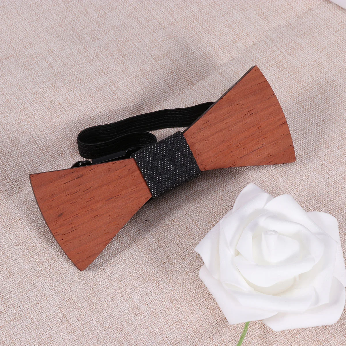 1 قطعة ربطة القوس الخشبية قسط اليدوية الرجال حزام مطاط قابل للتعديل لحفل الزفاف مهرجان هدية التبعي مناسبة جميع الأحجام #6