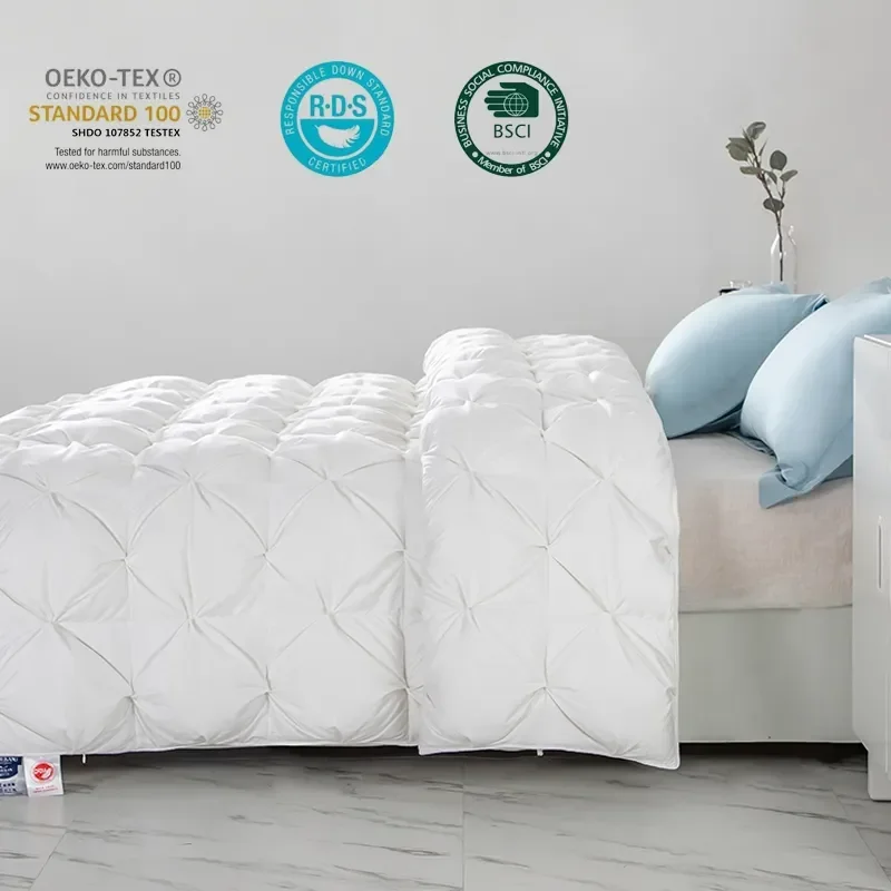 White Goose Down Filler 3D Bread Duvet/Quilt/Comforter Winter Thick Luxury Blankets 100% Cotton Shell 015