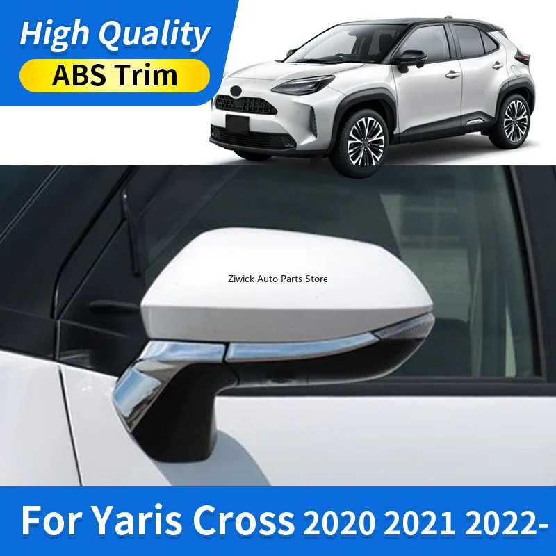 4Pcs  Rearview Mirror Decoration Strips Trim High Quality ABS Chrome Car Exterior Accessories for Toyota Yaris Cross 2020 21 22