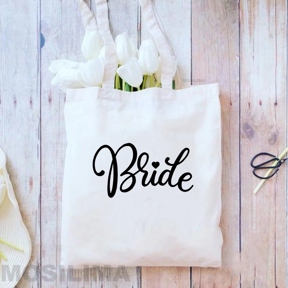 

Bachelorette Party Print Shopping Canvas Bag Wedding Female Shoulder Bag Team Bride Bachelorette Women Handbag 35*40CM XX96