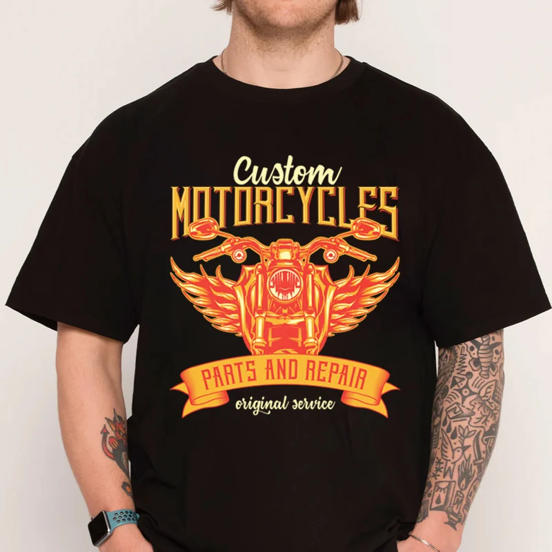 

Vintage Motorcycle Mens T-shirt New Fashion 100% Cotton Men Short Sleeve Printing O-Neck Casual T Shirt Tee