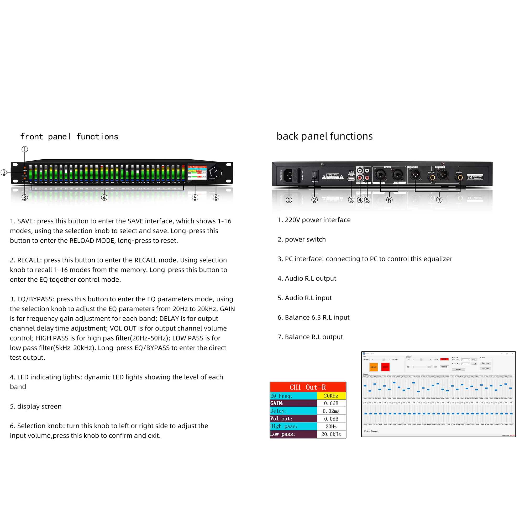 Leicozic New Equalizer 31 Bands Digital Equaliser Equipo De Audio Profesional Equalizador Spectrum Display Speaker Management