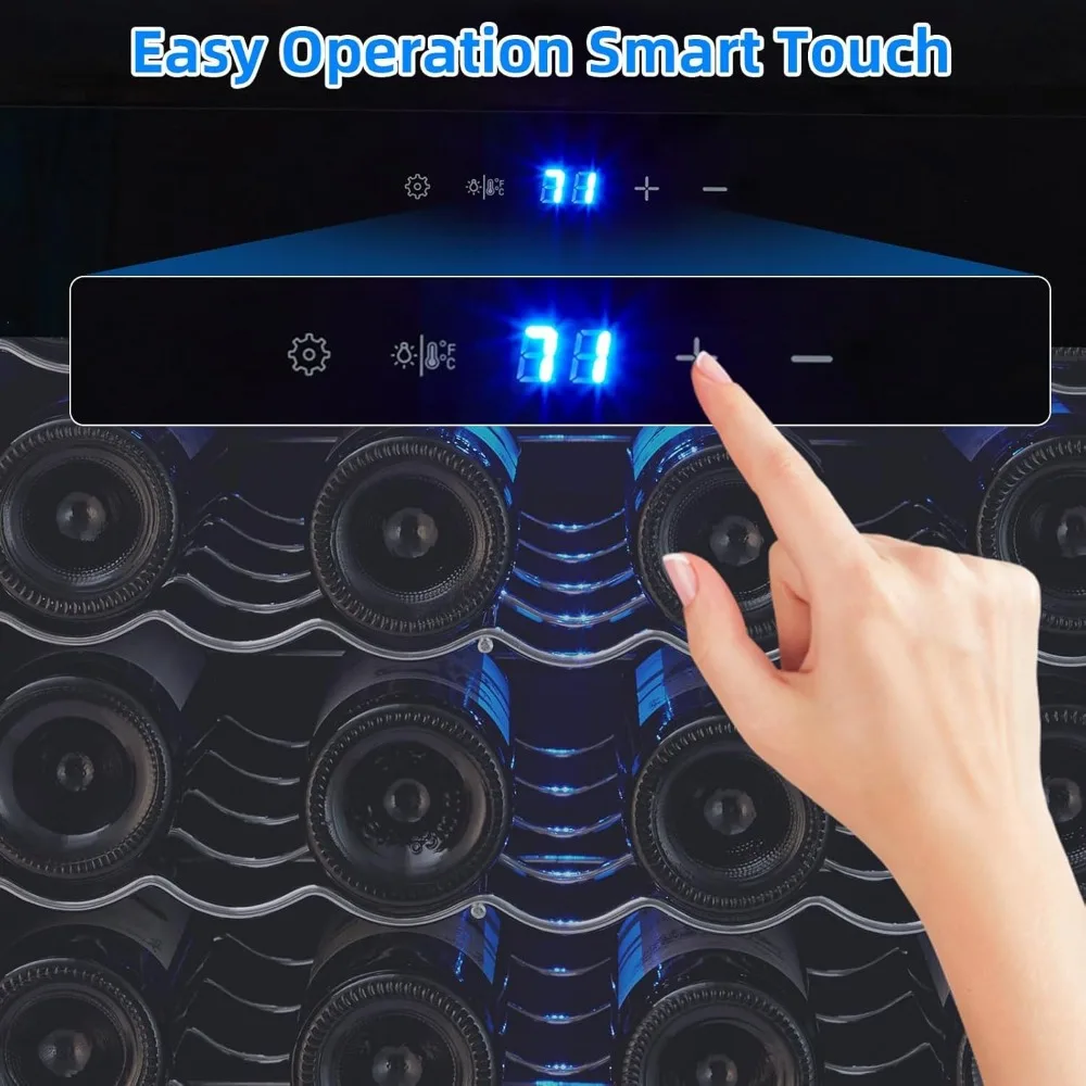 Geladeira para vinho de zona única de 32 garrafas – Geladeira independente para vinho com resfriamento rápido e baixo ruído, ideal para vermelho